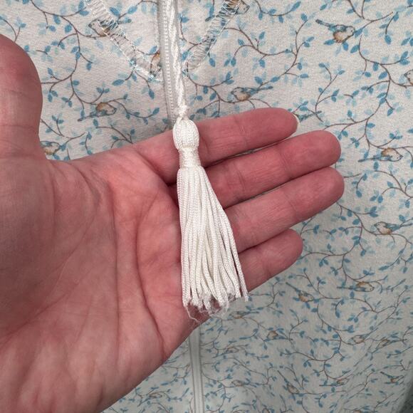 Miss Elaine Blue Jay Full Zip Robe Gown Womens Medium White Blue Cotton‎ Blend - Picture 3 of 8